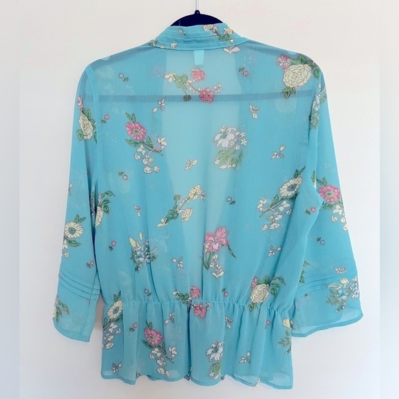 Old Navy Floral Spring Top Kimono cardigan y2k vintage Size L - Picture 2 of 4